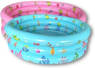 Piscina Inflável Redonda 3 Anéis 100 Litros Crianças Summer (Azul)  