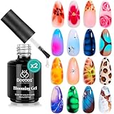 Beetles Nail Blooming Gel: 2 Pcs 15ml Clear Uv Led Blooming Gel Nail Polish for Spreading Effect Blossom Marble Natural Stone Watercolor Floral Print Soak off Nail Diy Design