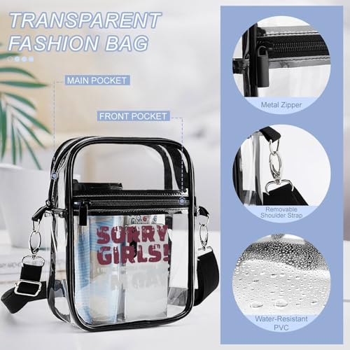 Sorry Girls I'm Gay Clear Crossbody Bag Stadium Bag Adjustable Side Shoulder Bags Messenger Bag with 2 Compartments4