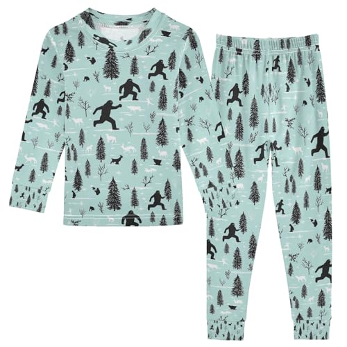Black Silhouettes Of Wild Men Pajamas Set Long Sleeve Soft Cotton Sleepwear 2 Piece
