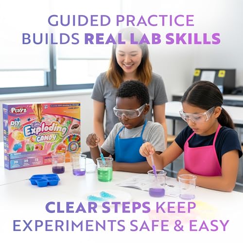 Image of Playz Edible Exploding Candy Making Kit for Kids Age 8-12, 29+ Fun Science