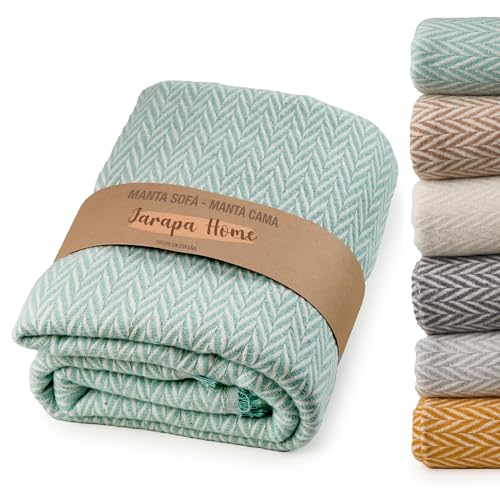 Plaid canapé élégant et durable, couverture multiusos pour lit et canapé, plaid grande taille, jeté de canapé en 100% coton, idéal pour l’hiver et l’automne...