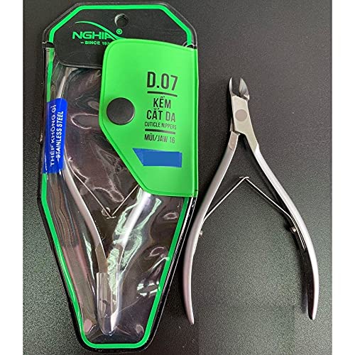 Nghia Professional Stainless Steel Cuticle Nipper C-07 (D-07) Jaw 16 Osimihome Cuticle Cutter Trimmer Manicure Tools With Double Spring– Perfect Nail Care Tool At Home Spa Saloon #TOP4