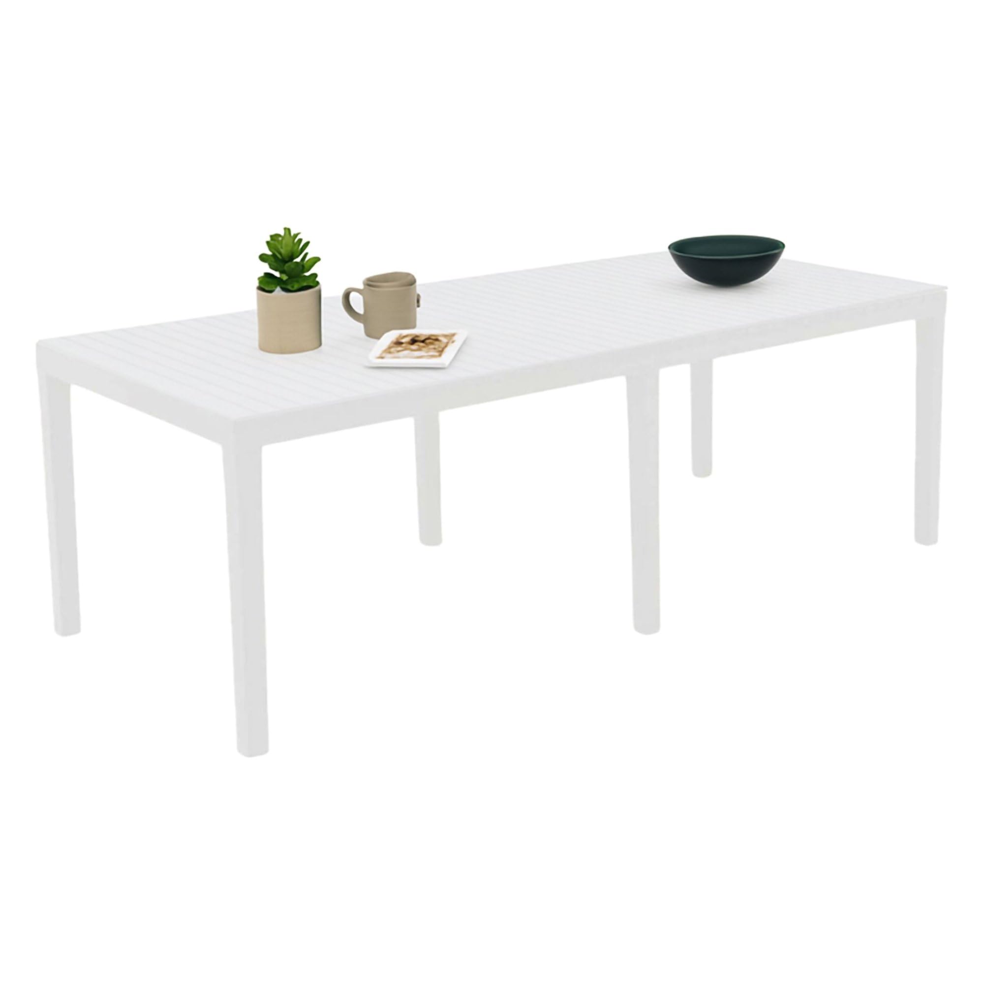 Dmora - Table d'extérieur Susa, Table à manger rectangulaire extensible, Table de jardin extensible, 100% Made in Italy, Cm 150x90h72, Blanc