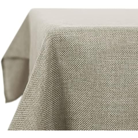 Deconovo Water Resistant Faux Linen Tablecloth Cover