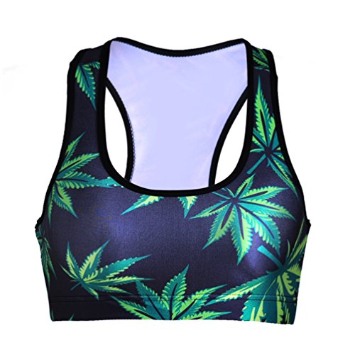 Image of Sister Amy Women's Aerobics Gym Dance Yoga Vest Printed Sports Bra Top Vest