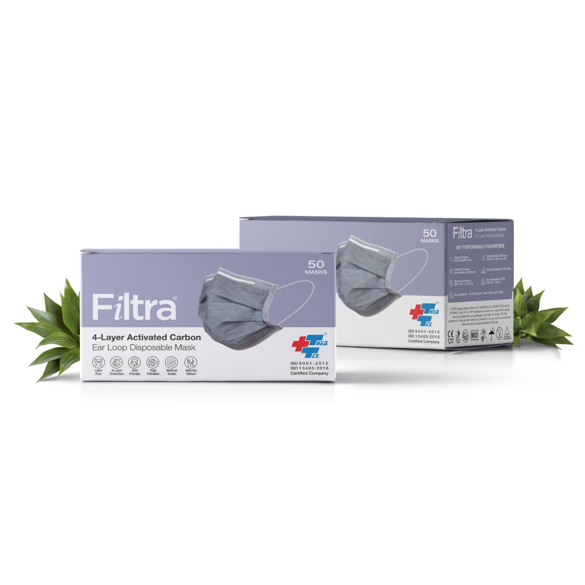 Filtra® 4-Ply Ear Loop Activated Carbon Mask (2 x Boxes of 50 Masks) | High Filtration | Breathable | Adsorbs Smells | Hypoallergenic | Fluid Repellent | Improved & Enhanced Courier Packing (B0DDJF5SHN) Amazon Price History, Amazon Price Tracker