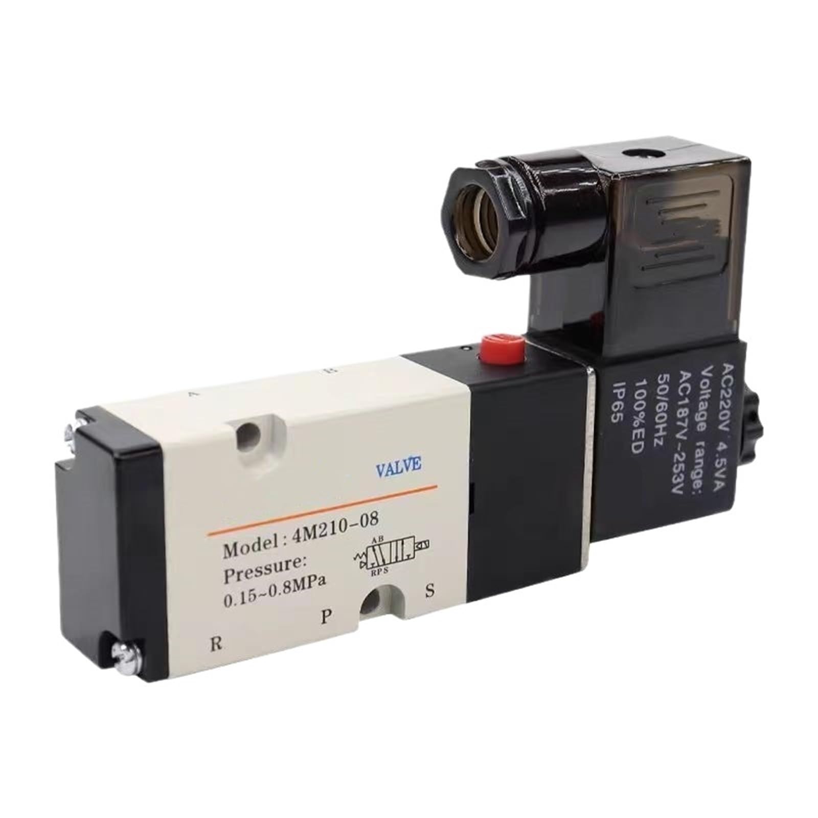 Solenoid, 4M210 4M310 06/08 Pneumatic Valve 2 Position 5 Way Neutral Air Selector Solenoid 220V 24V 4M110-M5 4M210-08(4m210-06,AC110V)