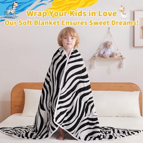 anfie Weighted Blanket Kids (36"x48" 5lbs) Weighted Blanket Cooling Blanket for Sleeping,Throw Size Breathable Blanket with Premium Glass Bead(White Zebra)