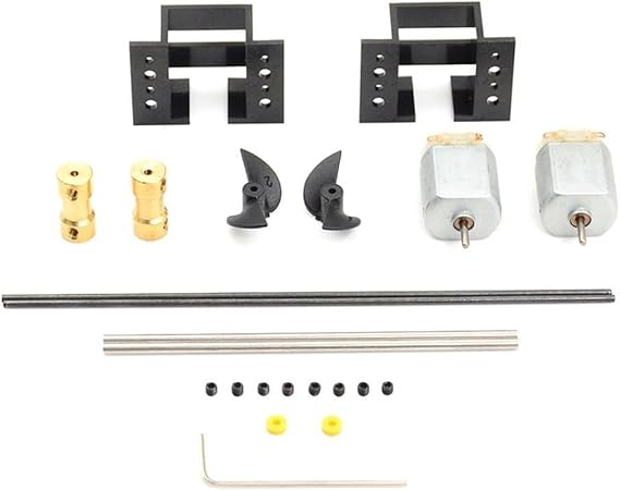 DIY For RC Boat Drive Assembly Kit Containing 130 Motor Shaft Copper Coupling and Propellers for Model Ships