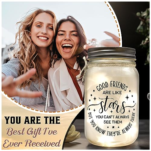Cipustar Mason Jar Lights Birthday Gifts for Friend - Christmas Decor Gifts for Bestie, Best Friend, Soul Sister, Sister in Law, Work Bestie, Coworker - 10 LEDs Home Decoration for Night Warm Light