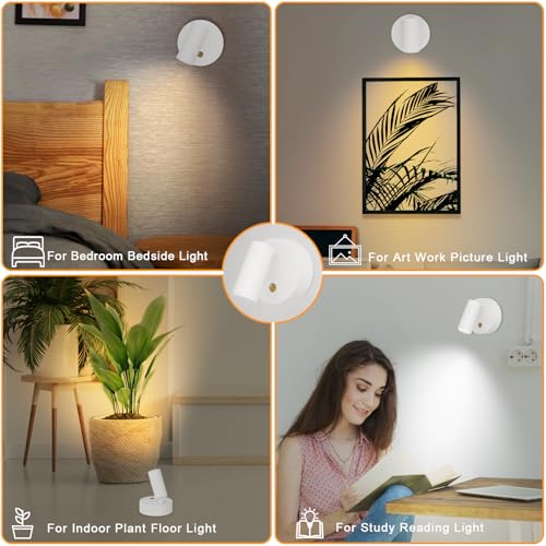 Lámpara de pared regulable a pilas para iluminar zonas interiores sin enchufes 5