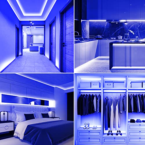 Image of USB Powered COB Led Strip Lights, 6.56Ft Battery Operated Blue LED Strip Lights, High Brightness Flexible LED Tape Lights for Room, Cabinet, Bedroom, Kitchen, Party, Home DIY Indoor Deco