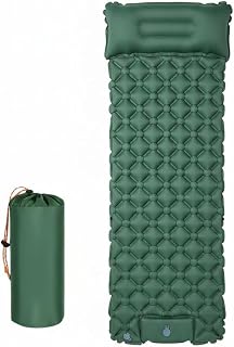 Camping Sleeping Pad, Ultralight Inflatable Mat with Pillow & Foot Pump | Self-inflating pad, 78 x 27 in, built-in pillow & foot pump. Inflates in 30-60s. Connects into a double bed.