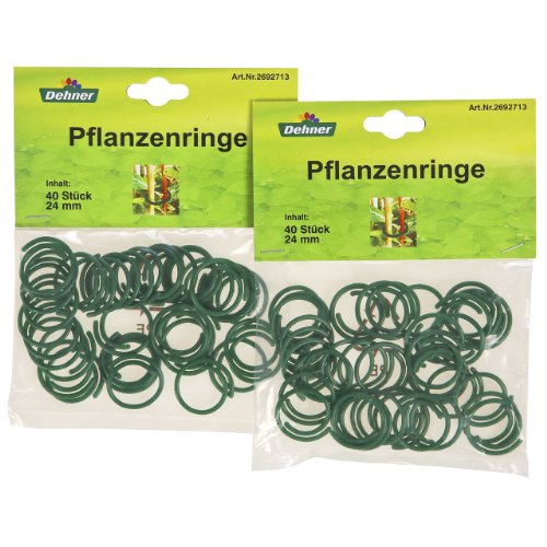 Dehner Pflanzenringe, Ø 24 mm, 2 x 40 Stück (80 Stück), Grünen