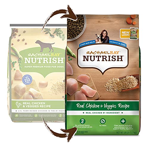 Rachael Ray Nutrish Premium Natural Dry Dog Food, Real Chicken & Veggies Recipe, 28 Pounds (Packaging May Vary) - Image 3