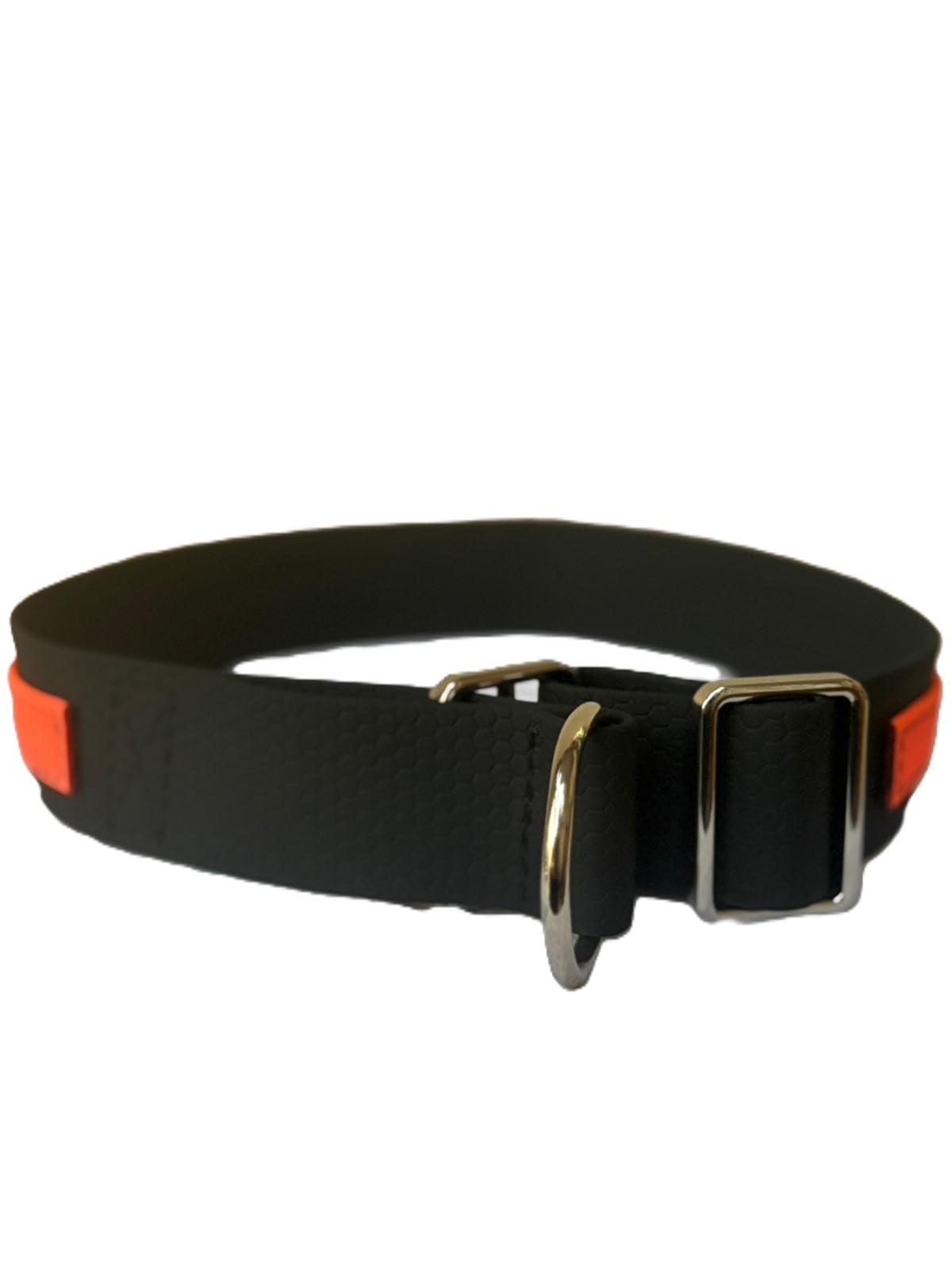 collare a scorrimento limitato BIOTHANE-HEXA (NERO-ARANCIO FLUO, L)
