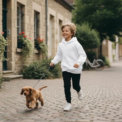 Image of Ohoo Youth French Terry Pullover Hoodie - 100% Cotton Pre-Shrunk Soft Midweight Sweatshirt for Boys Girls