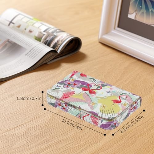 Image of Business Card Holder,PU Leather Business Card Case Color Printing Pattern Card Holder Wallet,Pockets Magnetic Credit Card Holders for Men and Women - Rose Flowers