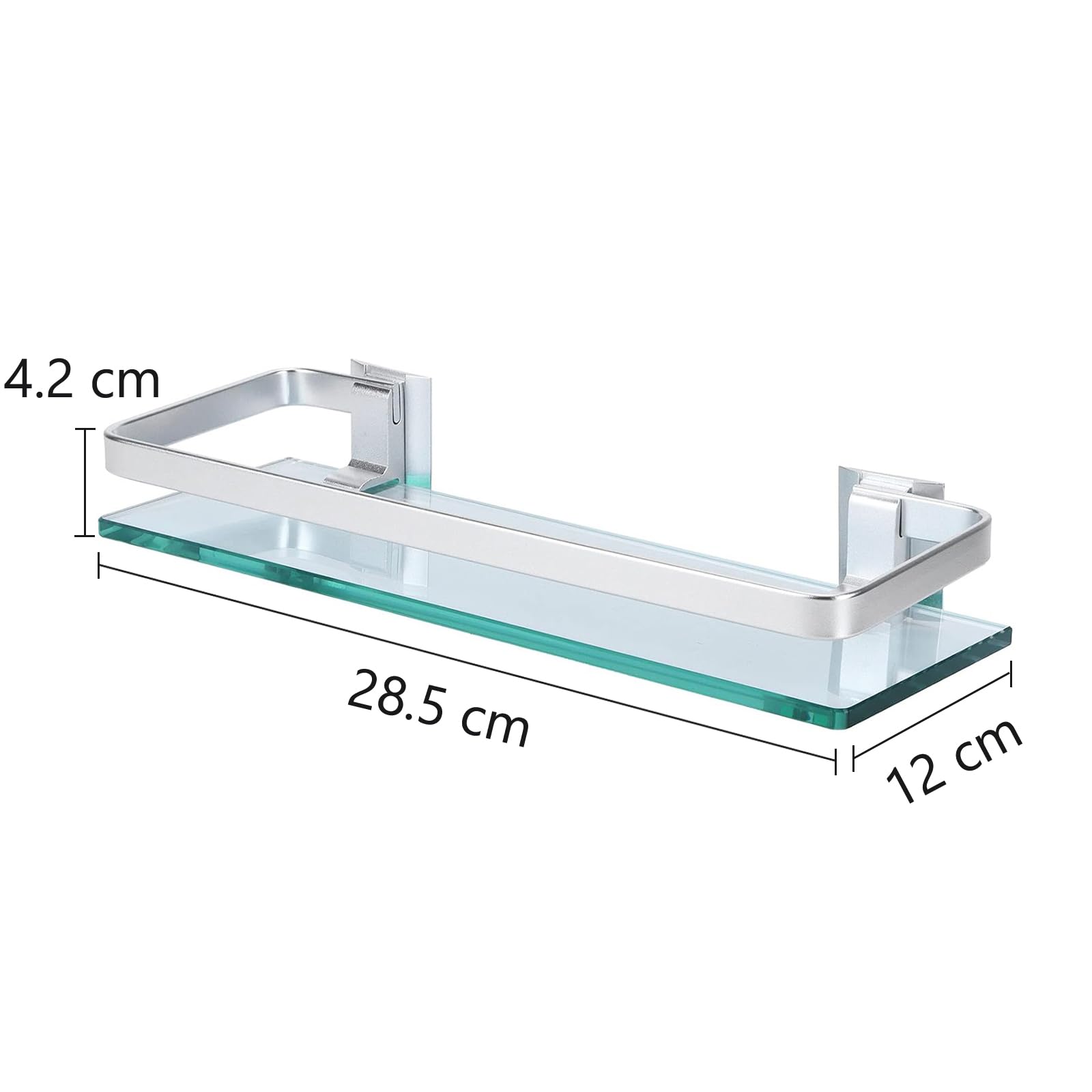 All-Pie Wall mounted bathroom glass storage rack, bathroom Shelves rectangle tempered glass - Image 3