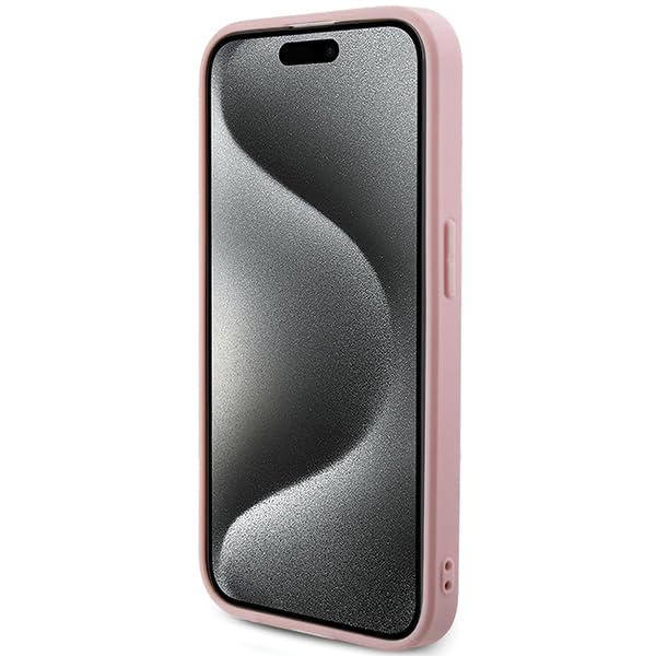 Guess GUHCP15LPSAIRSP Carcasa rígida para iPhone 15 Pro de 6,1 Pulgadas, Color Rosa