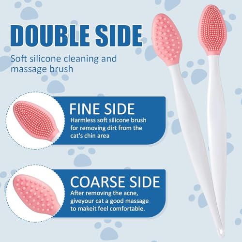 Meemion Katze Kinn Pflegeset,Ausgestattet mit Katzenaknebürste,Pflegt Katzenkinn Weichheit und Frische,30 G