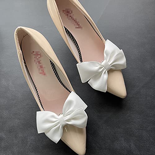 Image of Fodattm 2PCS Handmade Bow Knot Shoe Buckle Clips Wedding Shoe Decoration Charms DIY Crafts Findings Accessories Package