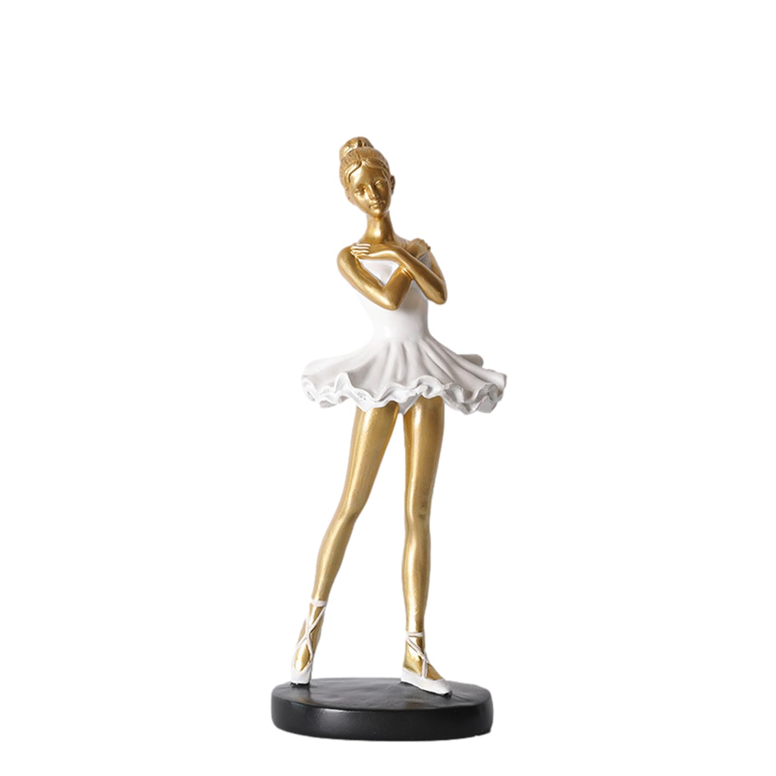 27 cm figurki dziewczyny baleriny baletnicy tancerka statuetka artystyczna rzeźba figurka żywica dekoracja domu ozdoba na biurko, statuetka na biurko / jadalnię / regał na książki (złoty, C)