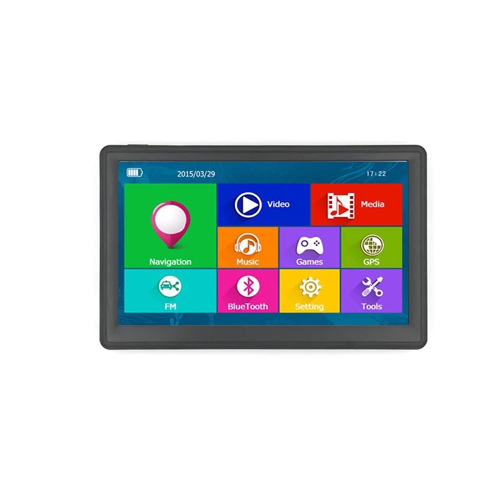 GPS pour Voiture, 7 Pouces Haute définition Écran Tactile 80 0mHz 256m 8 Go Camion GPS Navigation avec caméra de Vue arrière(with Sunshade)
