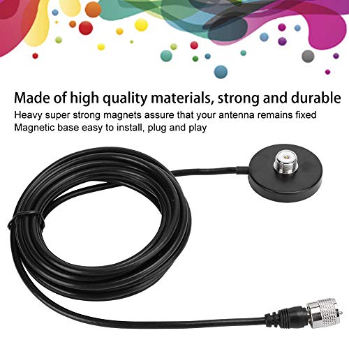 Vehicle Mobile Radio Antenna Magnetic Base for Car Radio,Sucker Magnet Mount Base Cable Connection Style W/5M(16.4ft) Coaxial Cable PL - Image 2
