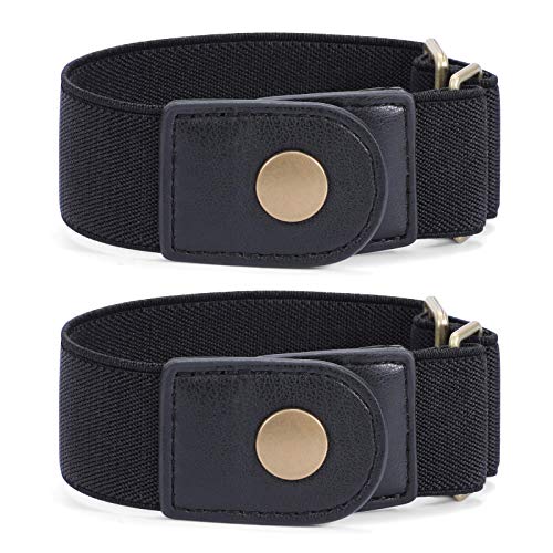WERFORU Women 2 Loop No Buckle Elastic Belt for Women Men Side belts Buckle Free Stretch Belt for Jeans Pants4