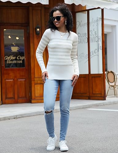 Image of Rocorose Sweaters for Women Long Sleeve Crewneck Lightweight Fall Outfits