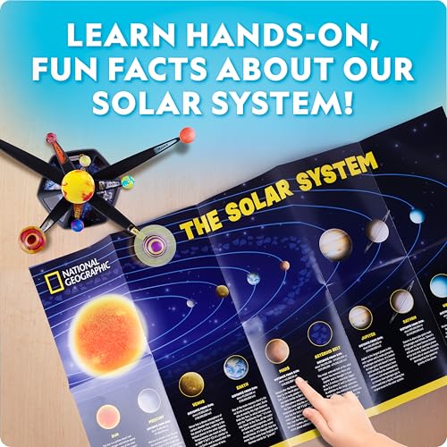 National Geographic Glow-in-The-Dark Solar System Model Kit for Kids - Build & Paint a 3D Planetary Model with Movable Arms, STEM Projects for Kids Ages 8-12, Space Themed Bedroom Decor - Image 6