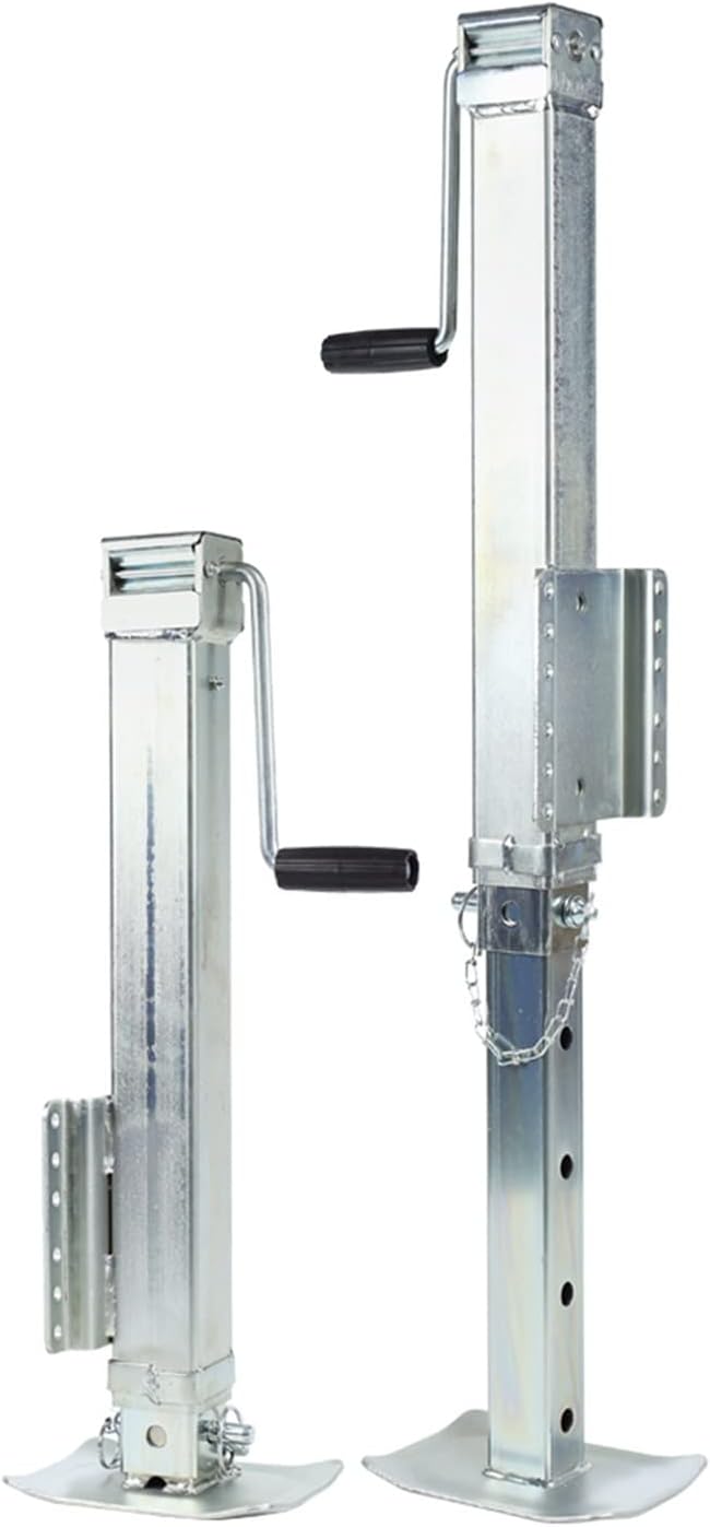 Manual Jack Trailer 7000lbs Side Wind Square Trailer Jack with Footplate Heavy Duty Utility Boat Trailer Drop Leg Bolt on Jack Stand Trolley Jack