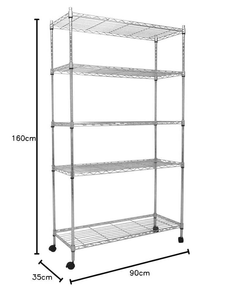 Amazon｜スチールラック 5段 幅90 奥行き35 高さ160cm