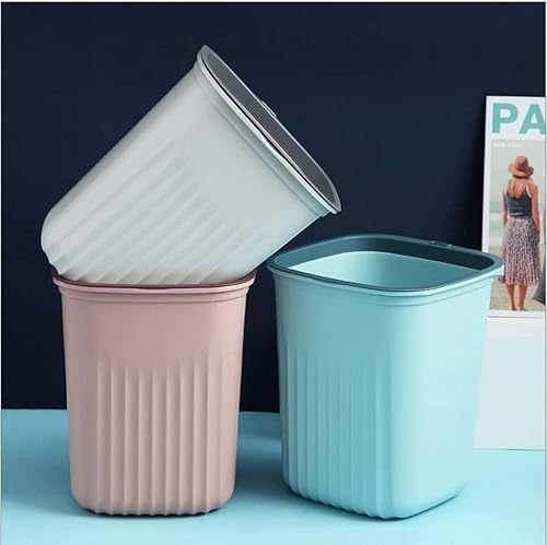 Miniatura 6 de NTIYOU Botes de basura sin cubierta Cubo de basura cuadrado, para baño, cocina, oficina-Dos especificaciones cestas de basura (Talla S beige) Cesta