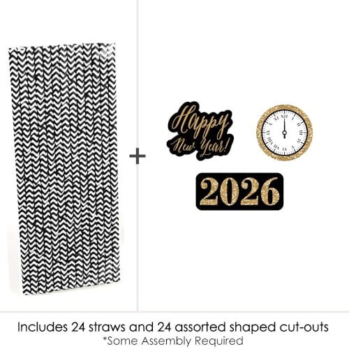 Decoración Paper Straw Gold para Año Nuevo Set 24 miniatura 3