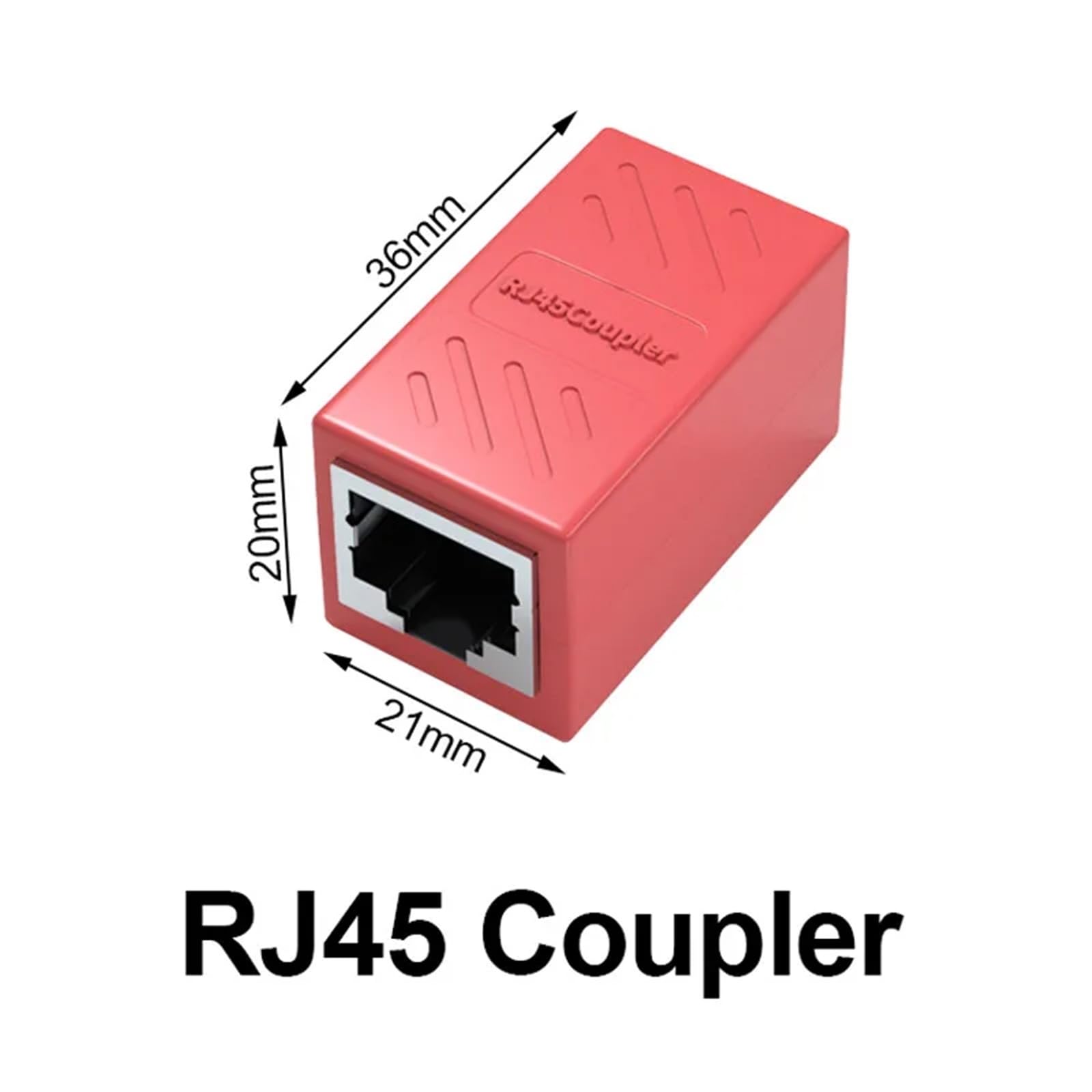 Złącze RJ45 przedłużacz sieciowy żeński na adapter Ethernet Gigabit Interface Splitter łącznik 1 szt. (czerwony)