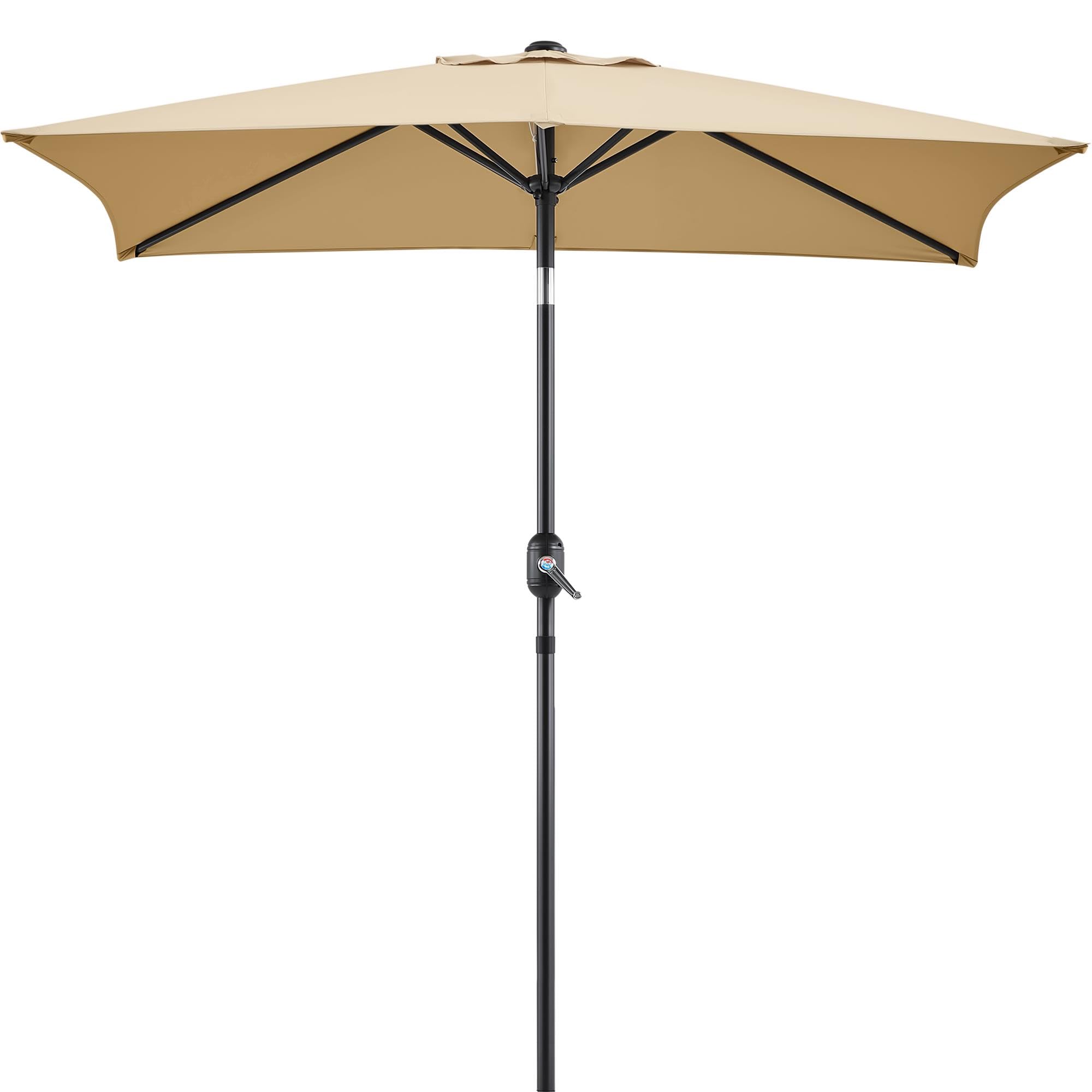 Yaheetech Sombra Amplia Rectangular 227 cm con Ajuste Solar, para Jardín, Terraza, Balcón, Playa - Incluye Manivela, Resistente al Viento, Fácil Instalación Tan - 2