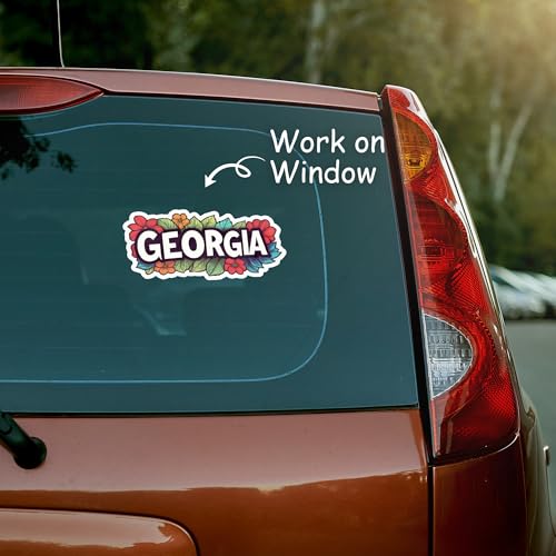 Image of Georgia State Sticker - USA States Vinyl Decal 5 Inch, Waterproof Georgia Map Sticker for Car Bumper, Laptop, Truck, Wall
