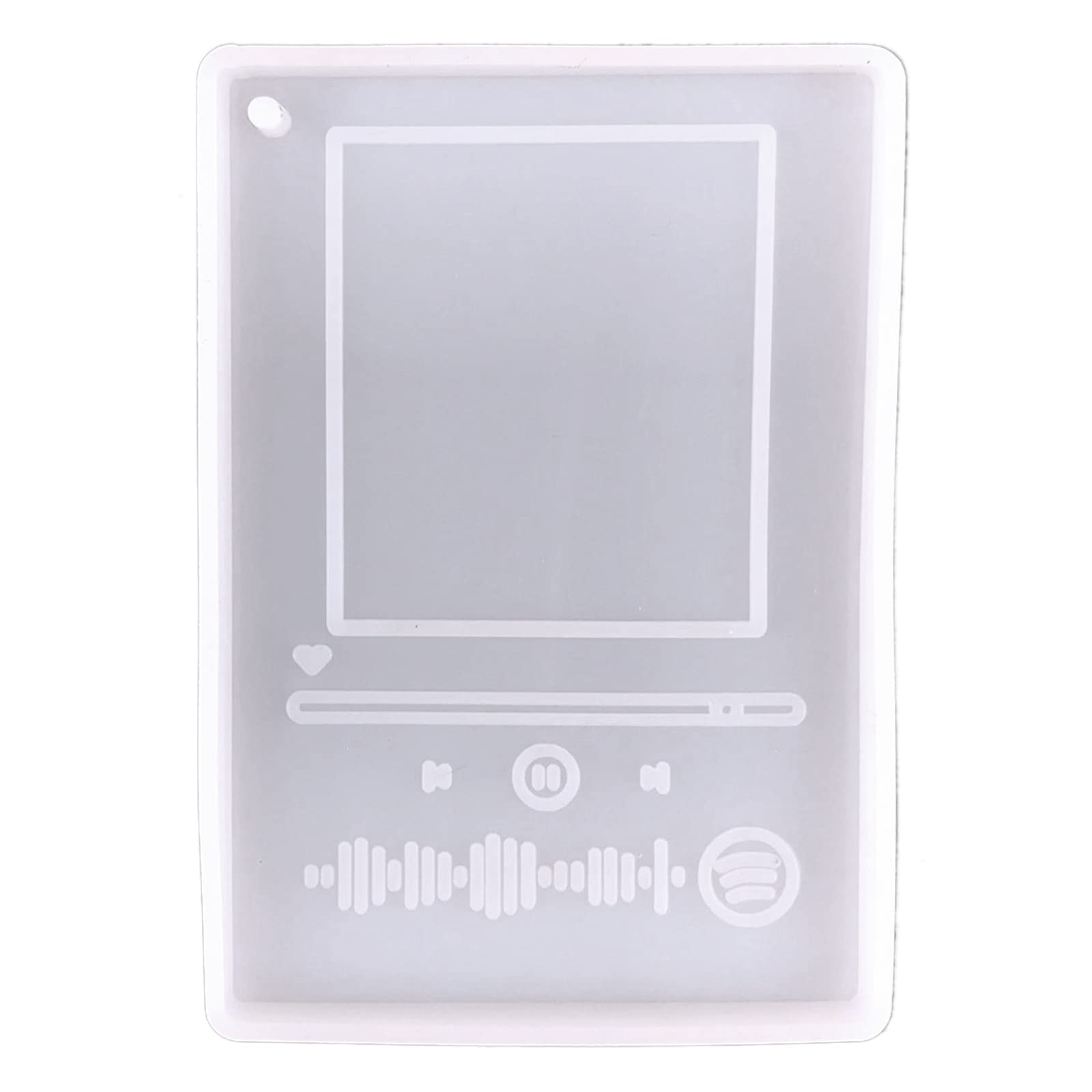 Resin Media Player Mold Music Pattern Keychain Silicone Mold with Hole Keychain Pendant Jewelry for Crafts