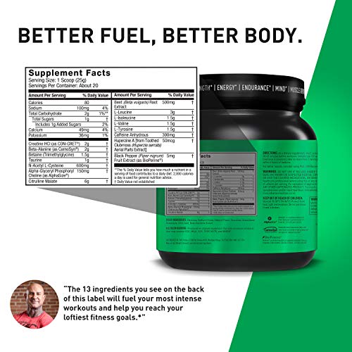 image for Pre JYM Pre Workout Powder - BCAAs, Creatine HCI, Citrulline Malate, B