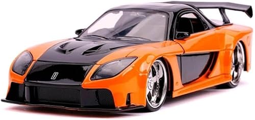 Miniatura 2 de Jada 30732, Han's Mazda RX-7 - Modelo de carro de la película Fast & Furious, en naranja y negro, 1/24 Diecast