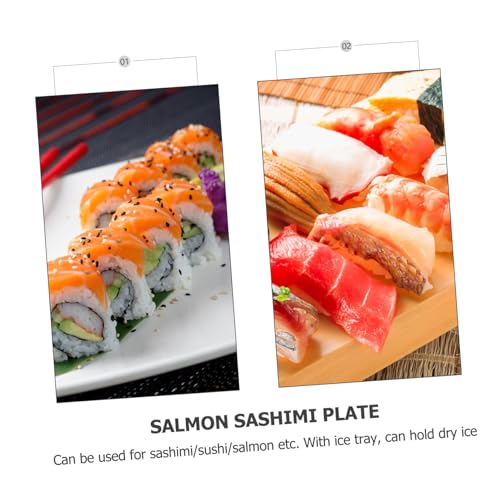 Plato para sushi multicolor en bambú y plástico miniatura 6