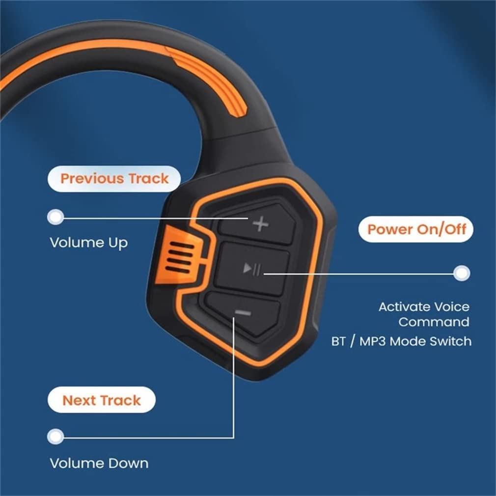 Słuchawki przewodzenia kostnego Bezprzewodowe słuchawki przewodzenia kostnego Bluetooth otwarte ucho bezprzewodowe słuchawki stereo HiFi z mikrofonem, do biegania, jazdy na rowerze, treningu, siłowni, wodoodporne IPX68 (kolor: A)