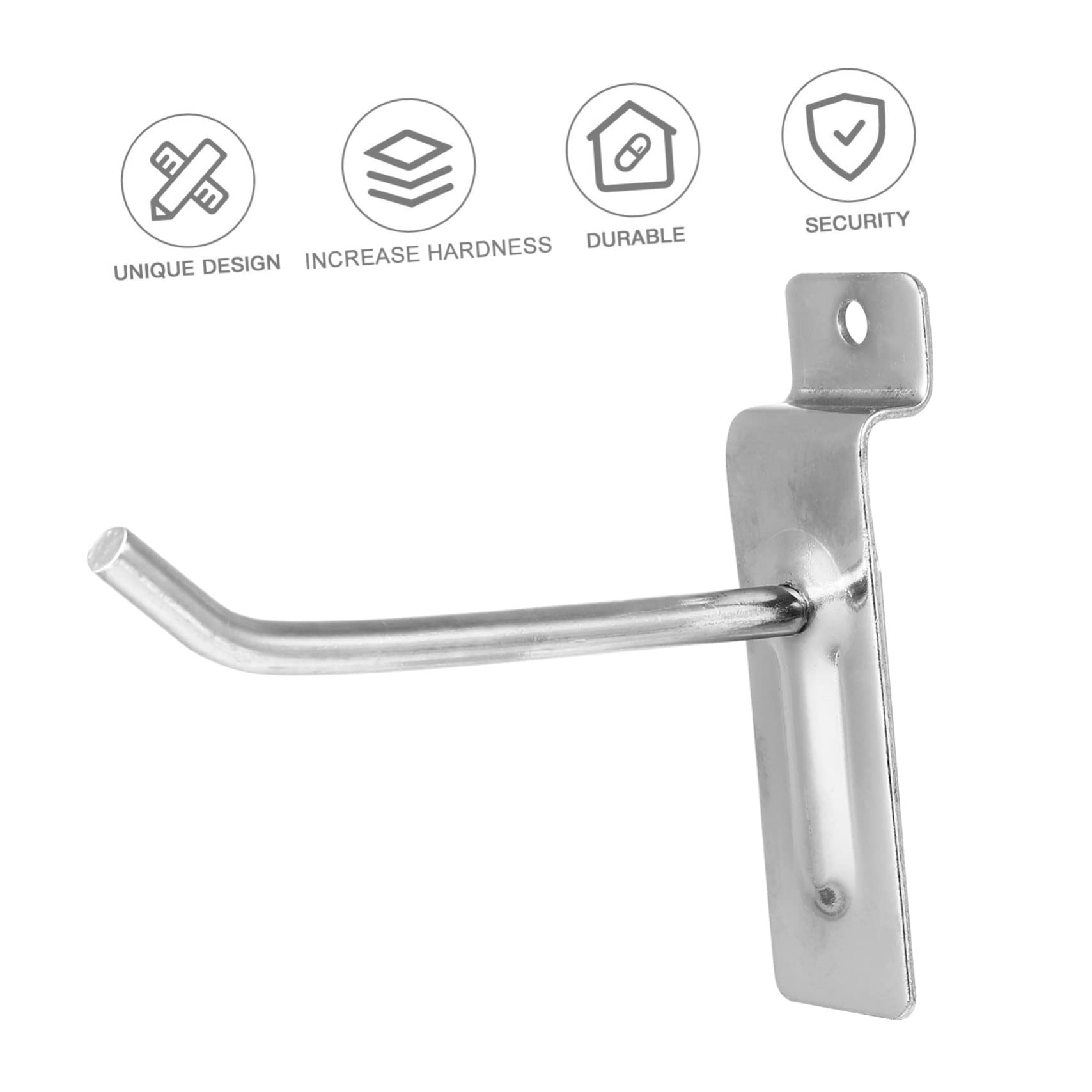 FUNOMOCYA 10 Pack Utility Hooks Heavy Duty Iron Slat Wall Hanging Hooks for Store Decorative Wall Hook High Capacity for Tools Keys Cords