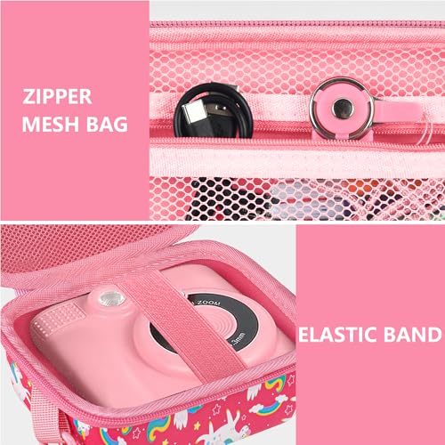 Image of Leayjeen Kids Camera Case Compatible with ESOXOFFORE /Dylanto /GKTZ /HiMont /CAMCLID Kids Camera Instant Print for Christmas Gifts and Birthday Gifts for Kids 3-12 Years Old - Pink Unicorn (Case Only)