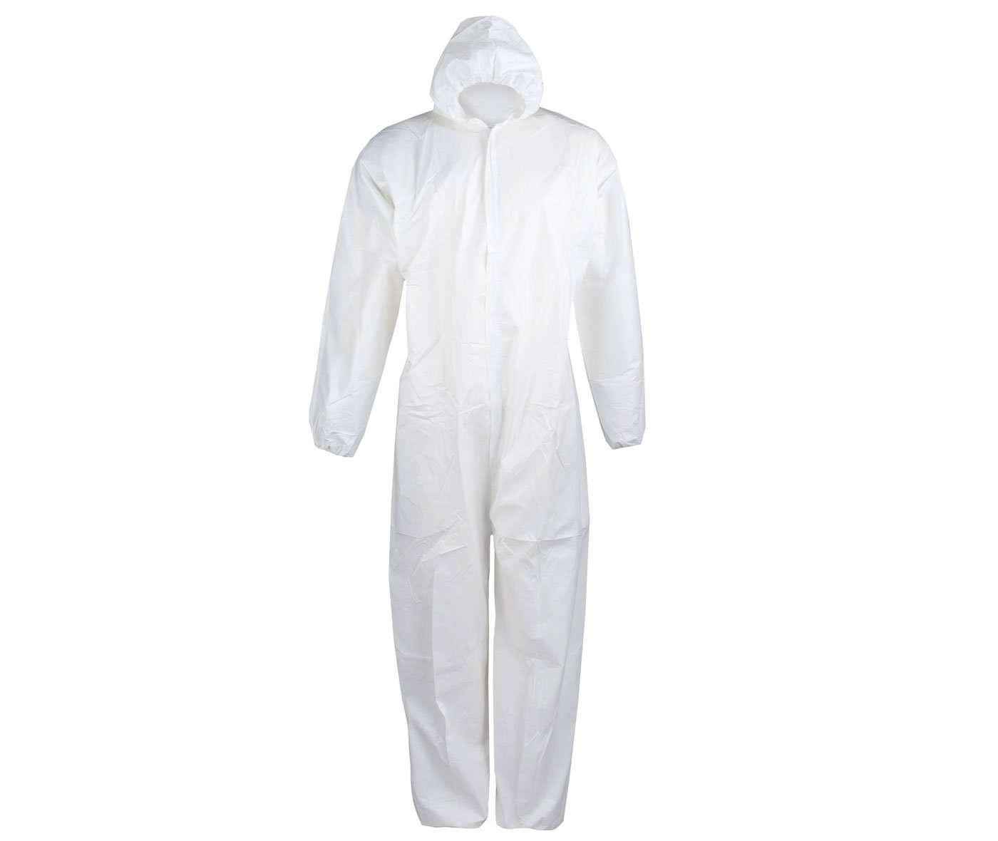 Clim Profesional Mono Buzo de Polipropileno Blanco - 50 Ud Hombre Adulto Manga Larga Capucha Sin Forro Abrigo Simple Polipropileno Rain Coat L ES