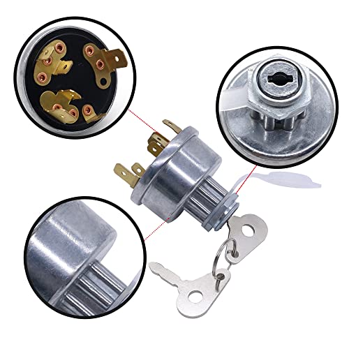 HISports Universal Tractor Plant Ignition Switch 35670 - with 2 Keys Car Ignition Lock Switch Compatible with Massey Ferguson JCB AS Lucas 54033922 34288 - Image 3