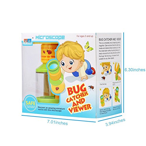 AlleTechPlus Bug Catcher and Viewer Microscope for Kids, Nature Exploration Toys Insect Magnifier Backyard Explorer for Children